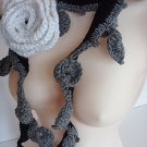 Black-Grey and white Necklace 024