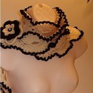 Lace Cream and Black Lariat/Scarf