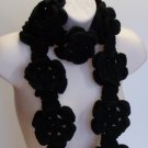 Black Flower Lariat/Scarf