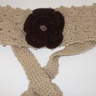 Tan w/Brown flower Belt