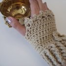 Cream Fingerless Gloves