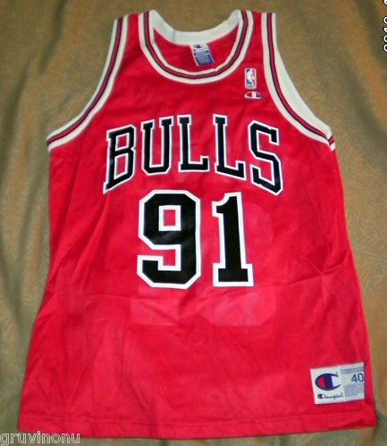 Dennis Rodman #91 Chicago Bulls Champion Jersey 40 NEW