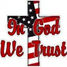In God We Trust Flag / Cross Decal