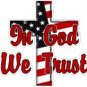 In God We Trust Flag / Cross Decal