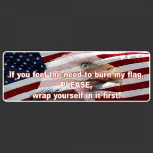 Don't Burn My Flag, Bumper Sticker / Decal