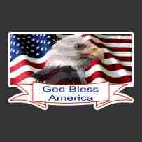 "God Bless America" w/Eagle on Flag Decal