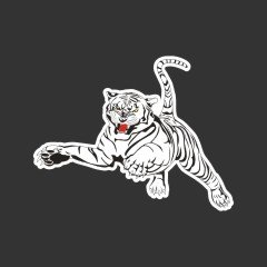 White Leaping Tiger Decal