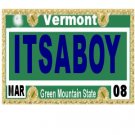 30 VERMONT License Plate BOY Baby Shower Candy Bar Wrappers Hershey's Nugget Labels Party Favors