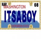30 WASHINGTON License Plate BOY Baby Shower Candy Bar Wrappers Hershey's Nugget Labels Party Favors