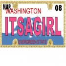 30 WASHINGTON License Plate GIRL Baby Shower Candy Bar Wrappers Hershey's Nugget Labels Party Favors