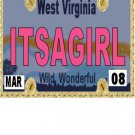 30 WEST VIRGINIA License Plate GIRL Baby Shower Candy Bar Wrappers Hershey Nugget Labels Party Favor