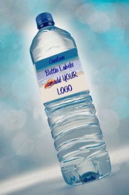 CUSTOM WATER Bottle labels Party Favors 50 High Gloss Labels
