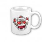 Heart Sock Monkey Face Coffee Mug Cup
