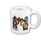 Sock Monkey Couple Coffee Mug Cup