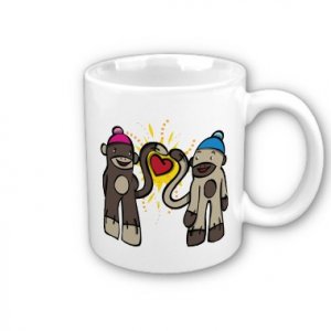 Sock Monkey Couple Coffee Mug Cup