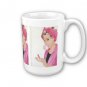 Pink Lady Retro Handpainted artwork printed Coffee Mug Cup