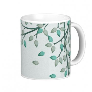 Green Leaves Design Coffee Mug Cup