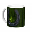 Lucky Horseshoe 4 leaf Clover Design Coffee Mug Cup