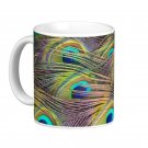 Peacock Feathers Design Coffee Mug Cup