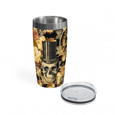 Steampunk Skull Skeleton Ringneck Drink Tumbler, 20oz Barware - Drinkware