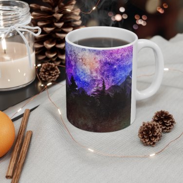 Coffee Cocoa Tea Mug Cup Silhouette Mountain Design  - Office, Secret Santa Gift