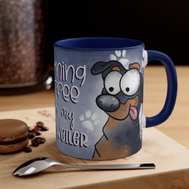 Cartoon Rottweiler Dog Pet Design Coffee Cocoa Tea Mug Cup  - Office, Secret Santa Gift
