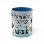 Cartoon Aussi Australian Shepherd Dog Pet Design Coffee Cocoa Tea Mug Cup