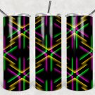 Abstract Design Skinny Drink Tumbler 20oz lid & a white plastic straw