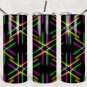 Abstract Design Skinny Drink Tumbler 20oz lid & a white plastic straw