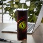 Dragon Eye Fire Flames Design Skinny Drink Tumbler 20oz lid & a white plastic straw