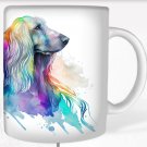 Colorful Afghan Hound Dog Rainbow Pet Design Coffee Cocoa Tea Mug Cup