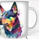 Colorful Australian Kelpie Dog Rainbow Pet Design Coffee Cocoa Tea Mug Cup