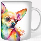 Colorful Chihuahua Dog Rainbow Pet Design Coffee Cocoa Tea Mug Cup