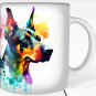 Colorful Doberman Pinscher Dog Rainbow Pet Design Coffee Cocoa Tea Mug Cup