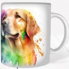 Colorful Golden Retriever Dog Rainbow Pet Design Coffee Cocoa Tea Mug Cup