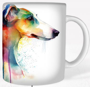 Colorful Greyhound Dog Rainbow Pet Design Coffee Cocoa Tea Mug Cup