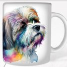 Colorful Lhasa Apso Dog Rainbow Pet Design Coffee Cocoa Tea Mug Cup