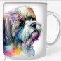 Colorful Lhasa Apso Dog Rainbow Pet Design Coffee Cocoa Tea Mug Cup