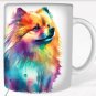 Colorful Pomeranian Dog Rainbow Pet Design Coffee Cocoa Tea Mug Cup