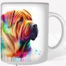 Colorful Shar Pei Dog Rainbow Pet Design Coffee Cocoa Tea Mug Cup