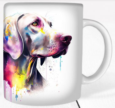 Colorful Weimaraner Dog Rainbow Pet Design Coffee Cocoa Tea Mug Cup