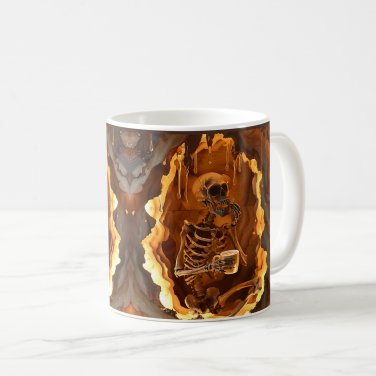3D Halloween Skeleton Design  Coffee Cocoa Tea Mug Cup