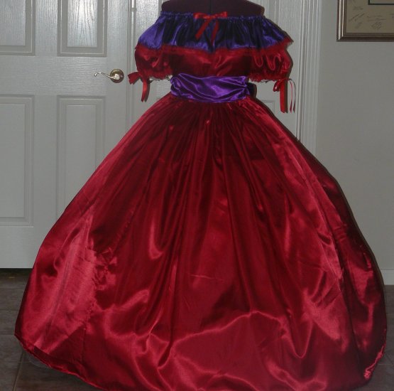 Civil War Ball Gown Reenacting Dickens Victorian Dress Wide Ruffle ...