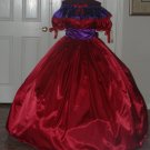 Civil War Ball Gown Reenacting Dickens Victorian Dress Wide Ruffle Neckline, Other Colors Available