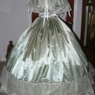 Civil War Ball Gown Reenacting Dickens Victorian Dress Your Choice of Color and Ivory Lace