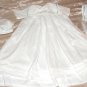 Custom Christening Baby Infant Baptism Gown Bonnet Hat Cotton Satin Style 2