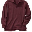 Adult unisex burgundy L/s polo shirt