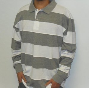 Remixed - LS Polo Shirt - White/Grey