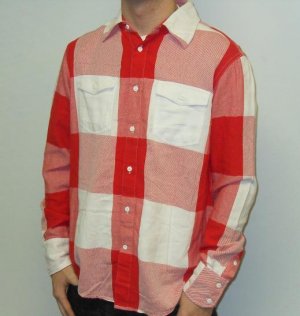 Metro Black - LS Button Down - Red/White