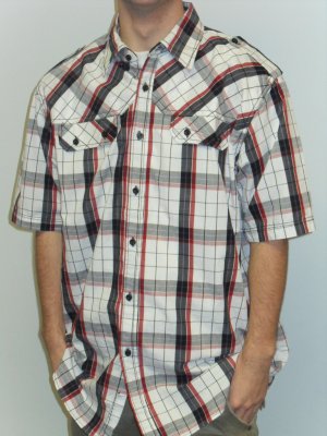 KOMAN - S/S Button Down - White/Red/Black/Purple